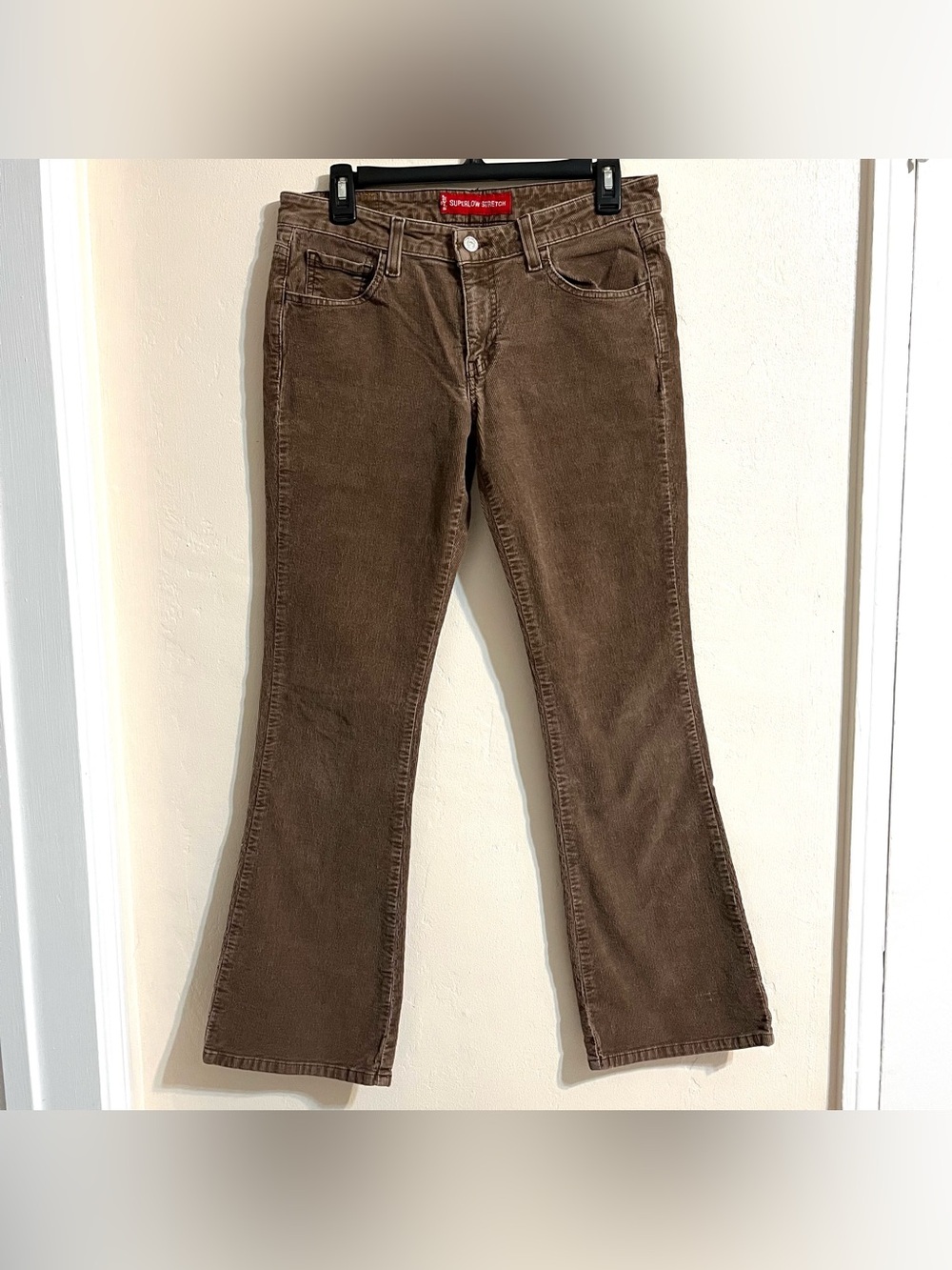 Levi's 731 Low Rise Bootcut Corduroy Pants Size 9 JR M Brown Y2K Stretch Flare